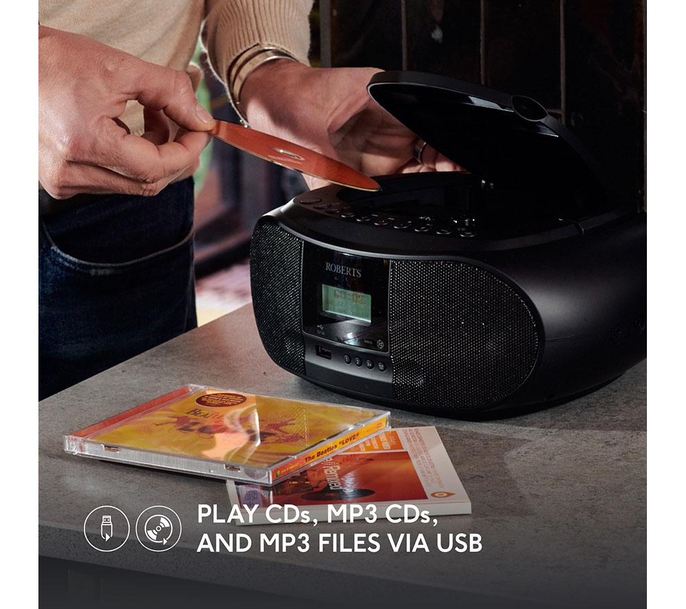 ROBERTS ZOOMBOX4BK Portable DAB/DAB+/FM Boombox - Black image number 8 of 9