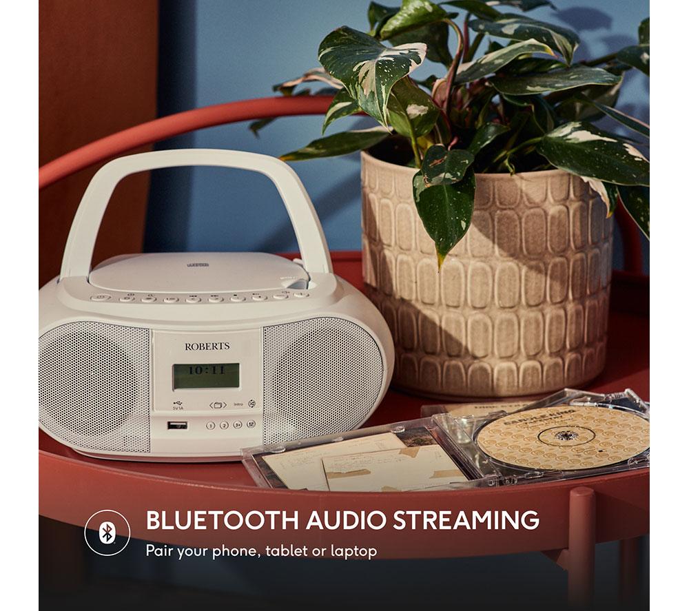ROBERTS ZoomBox 4 DAB/DAB+/FM Bluetooth Boombox - White image number 7 of 9