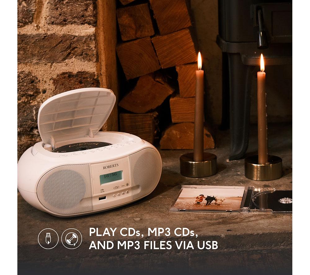 ROBERTS ZoomBox 4 DAB/DAB+/FM Bluetooth Boombox - White image number 9 of 9