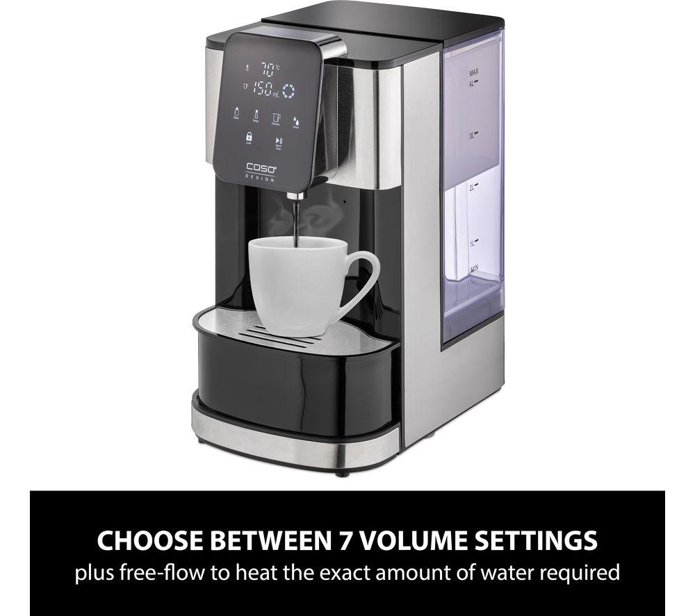 Caso Turbo Heetwaterdispenser Hw600, 2600 W, 40-100 Graden C, 100-400 Ml, Heet Water In Seconden, Efficiënt En Energiebesparend, Roestvrij Staal, Zwart