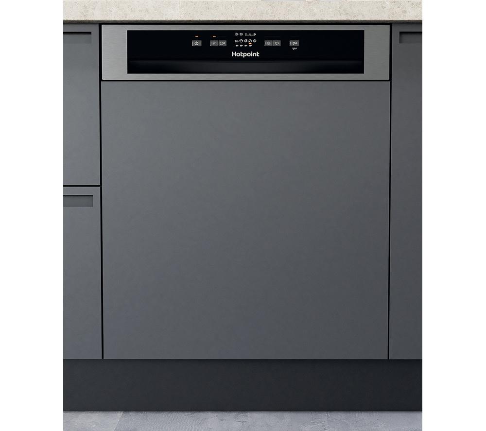 HOTPOINT H3B L626 X UK Full-size Fully Integrated Dishwasher, Silver/Grey