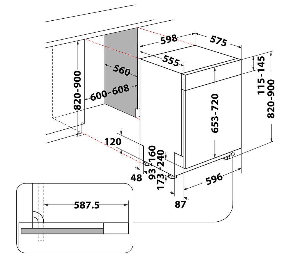 HOTPOINT H3B L626 B UK Full-size Semi-Integrated Dishwasher image number 13 of 13