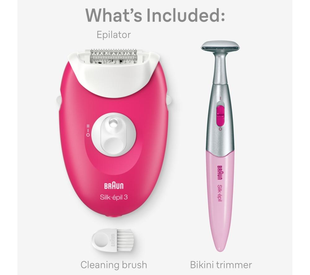 BRAUN Silk-&eacute;pil Series 3 3-202 Epilator - Raspberry image number 7 of 7