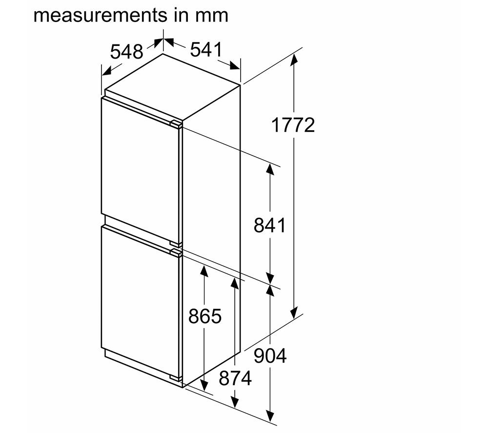 BOSCH Series 2 KIN85NFE0G Integrated 50/50 Fridge Freezer - Fixed Hinge image number 9 of 10