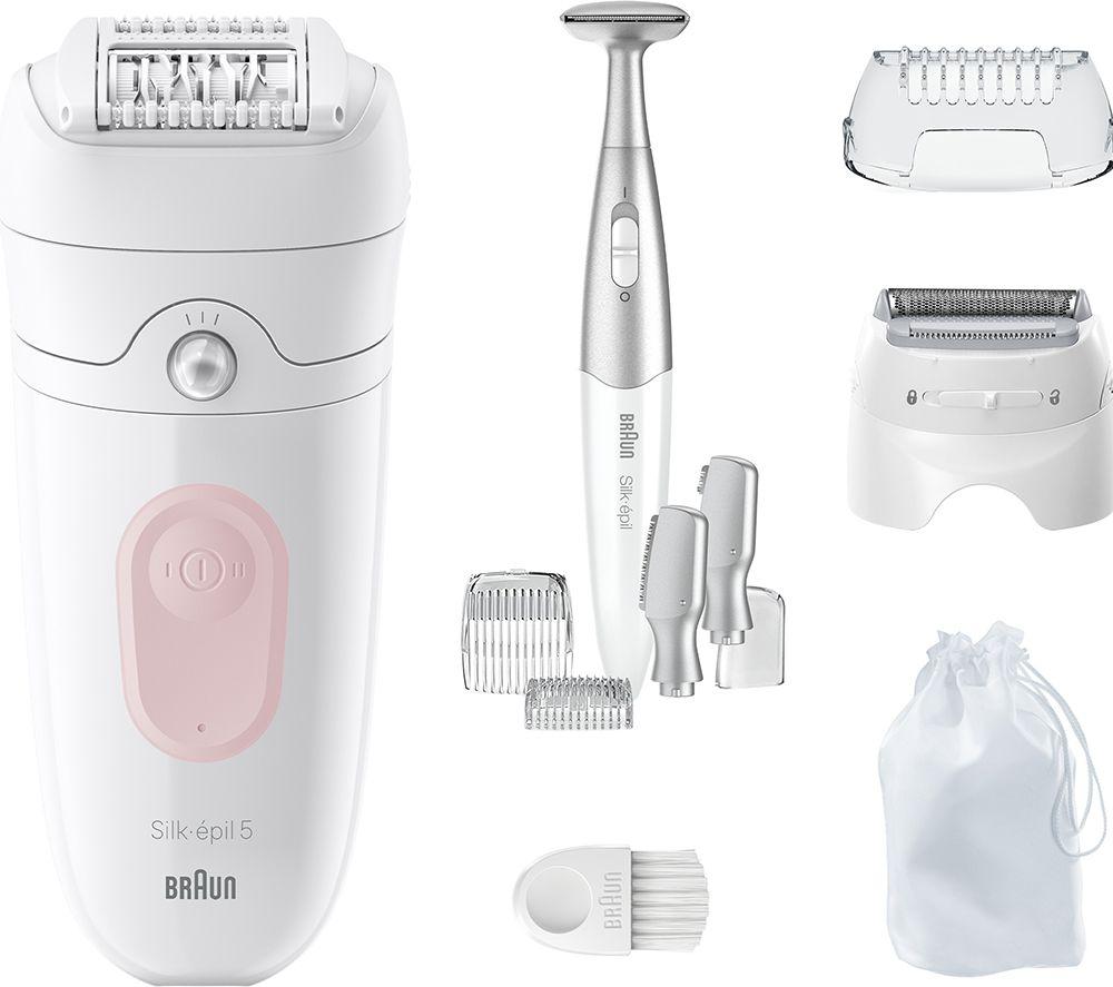 Braun Silk-pil 5 5-230 Wet & Dry Epilator - White & Flamingo, Pink,White