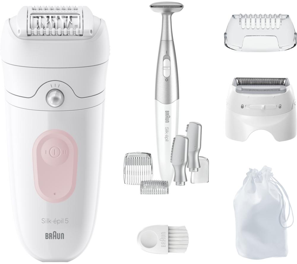 BRAUN Silk-&eacute;pil 5 5-230 Wet & Dry Epilator - White & Flamingo image number 7 of 8