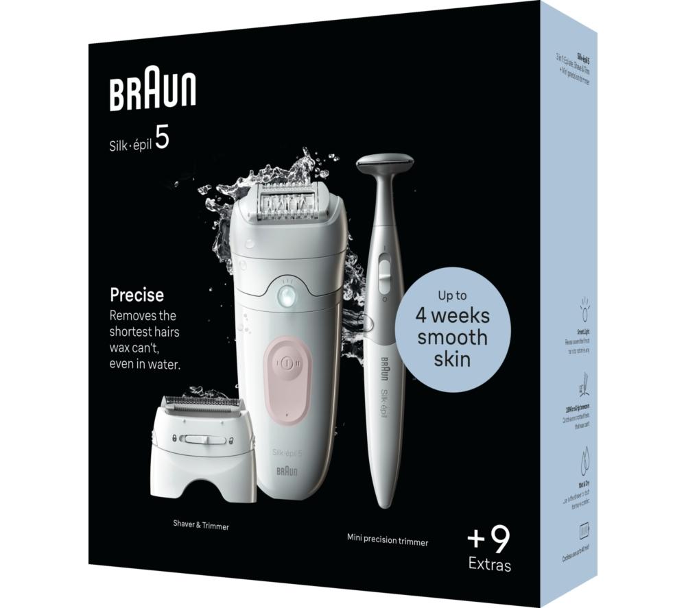 BRAUN Silk-&eacute;pil 5 5-230 Wet & Dry Epilator - White & Flamingo image number 8 of 8