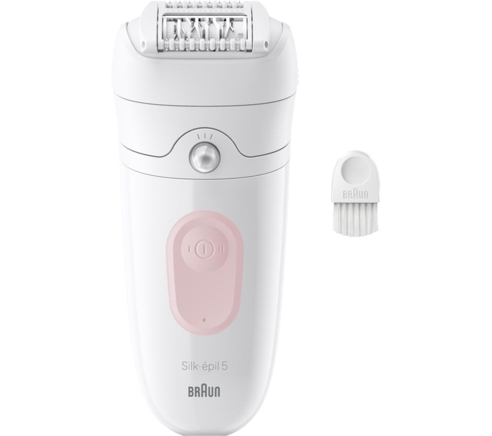 BRAUN Silk-&eacute;pil 5 5-000 Wet & Dry Epilator - White & Flamingo image number 6 of 6