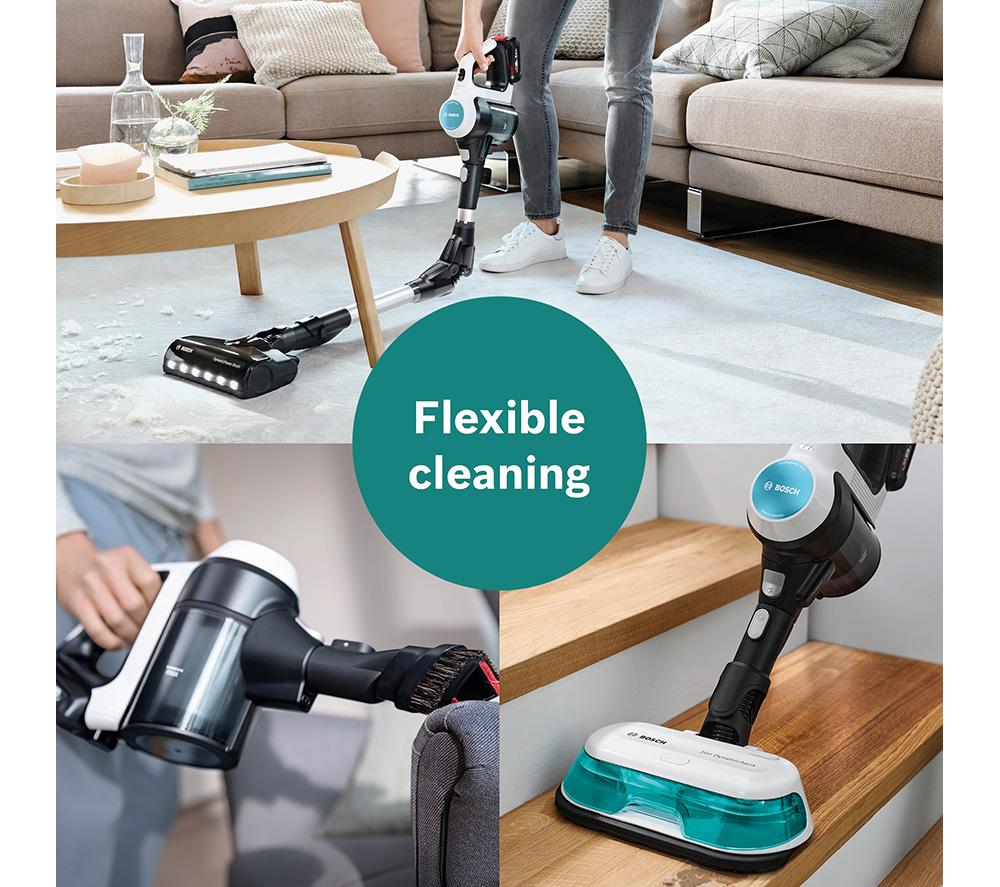 BOSCH Unlimited 7 Aqua BCS71HYGGB 2-in-1 Cordless Vacuum Cleaner - White & Turquoise image number 5 of 11