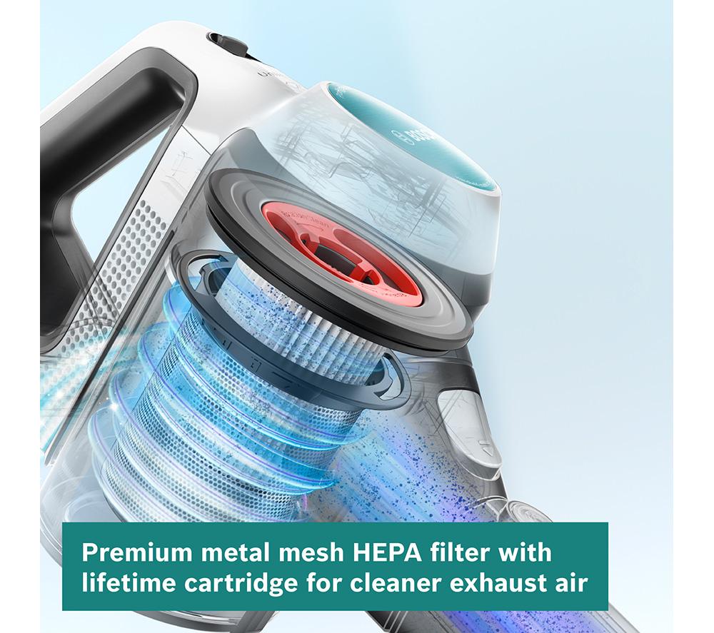 BOSCH Unlimited 7 Aqua BCS71HYGGB 2-in-1 Cordless Vacuum Cleaner - White & Turquoise image number 9 of 11