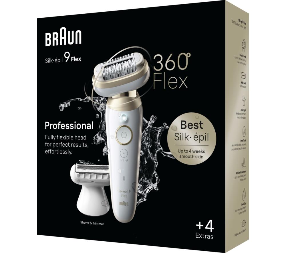 BRAUN Silk-&eacute;pil 9 Flex 9 3D SE9-041 Wet & Dry Epilator - Gold image number 8 of 8