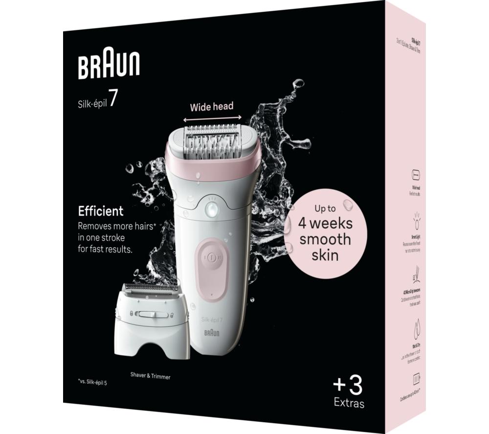 BRAUN Silk-&eacute;pil 7 SE7-030 Wet & Dry Epilator - Flamingo image number 8 of 8