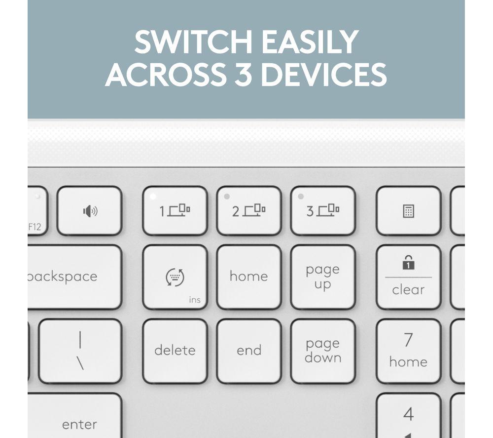 LOGITECH Signature Slim K950 Wireless Keyboard - White image number 3 of 11