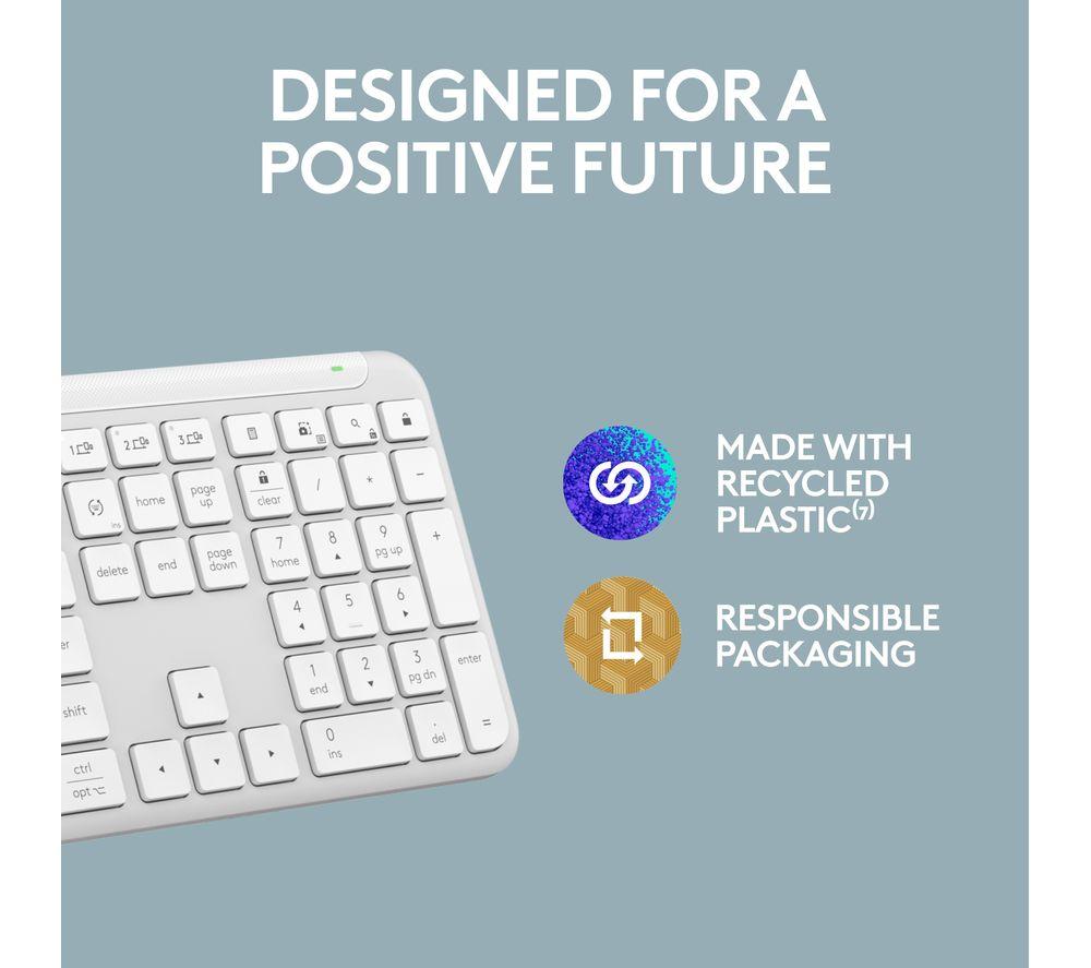 Buy LOGITECH Signature Slim K950 Wireless Keyboard - White | Currys