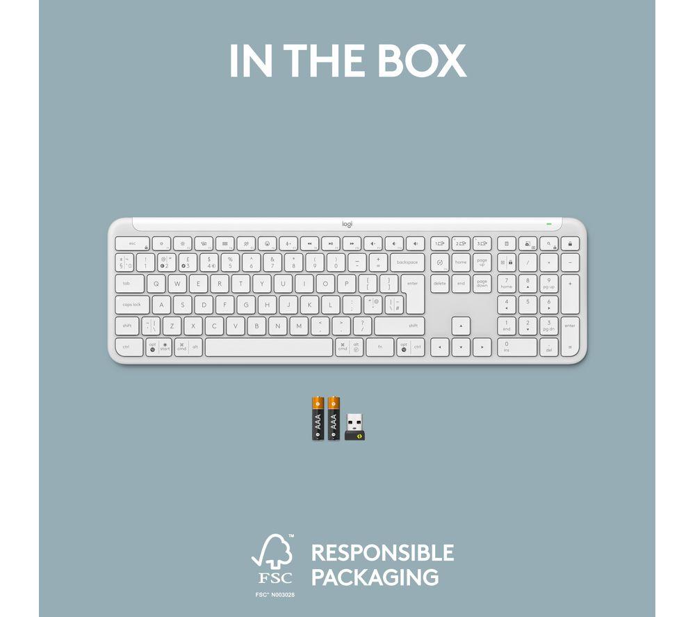 Buy LOGITECH Signature Slim K950 Wireless Keyboard - White | Currys