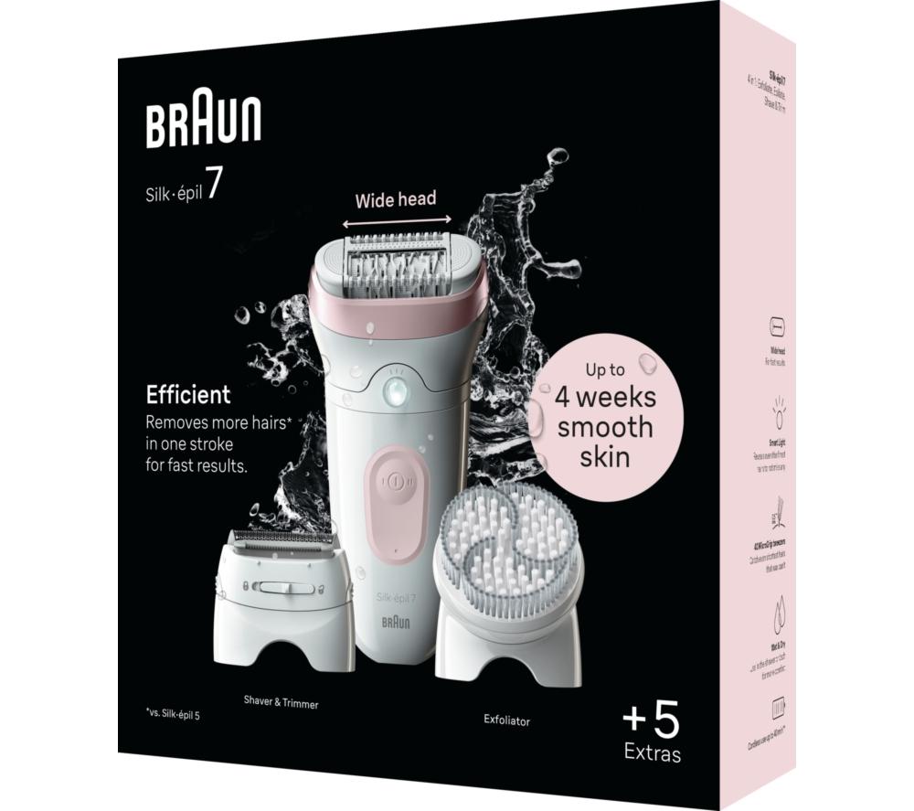 BRAUN Silk-&eacute;pil 7 SE7-060 Wet & Dry Epilator - Flamingo image number 8 of 8