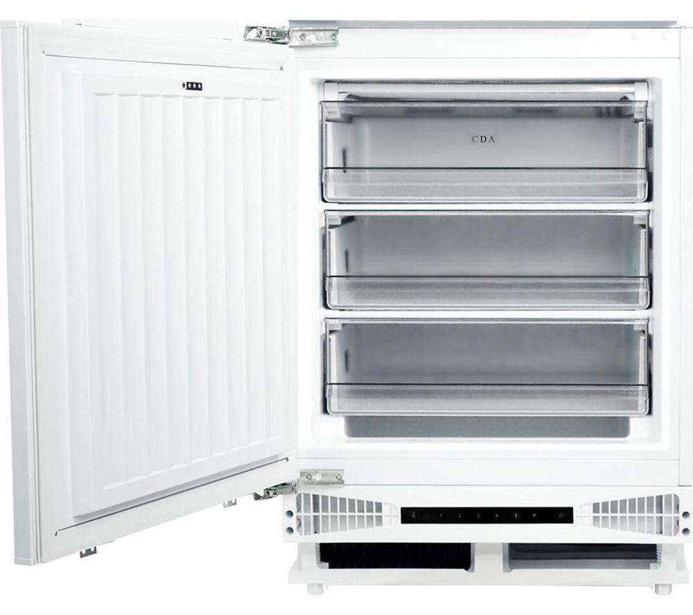 CDA FW284/1 Integrated Undercounter Freezer - Fixed Hinge, White