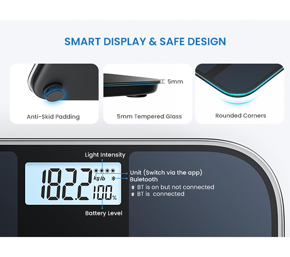RENPHO Elis Solar 2 Smart Body Scale - Black image number 9 of 12