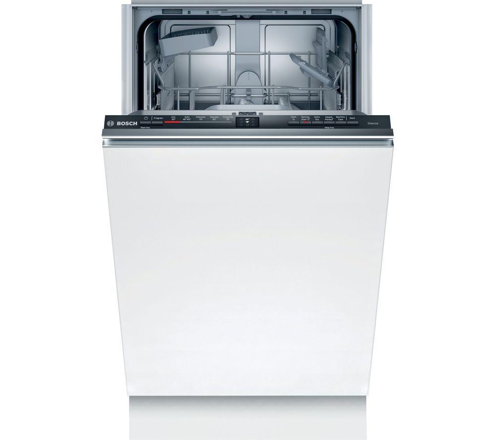 BOSCH Series 2 SPV2HKX42G Slimline Fully Integrated WiFi-enabled Dishwasher, Silver/Grey