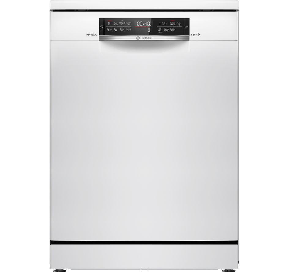 BOSCH Series 6 SMS6TCW01G Full-size WiFi-enabled Dishwasher - White, White