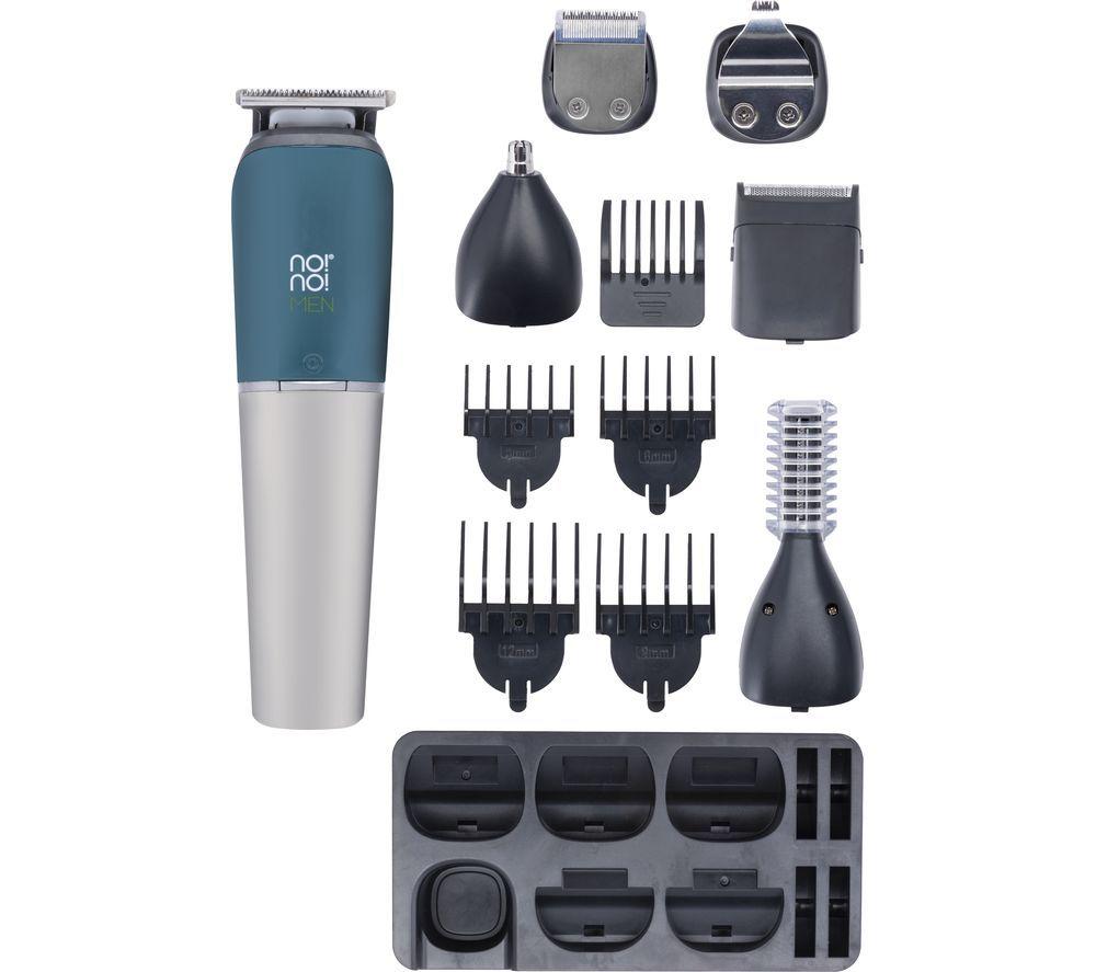 NO!NO! GK01 Wet & Dry 6-in-1 Body Groomer - Chrome & Teal, Blue,Silver/Grey