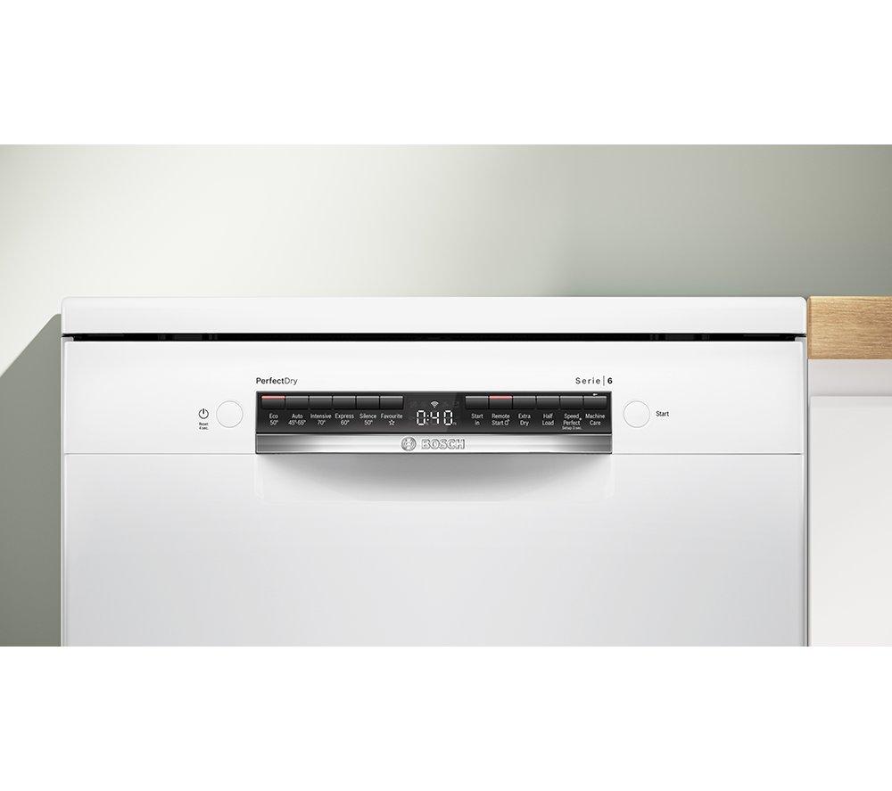 BOSCH Series 6 PerfectDry SMS6ZCW10G Full-size WiFi-enabled Dishwasher - White image number 10 of 21