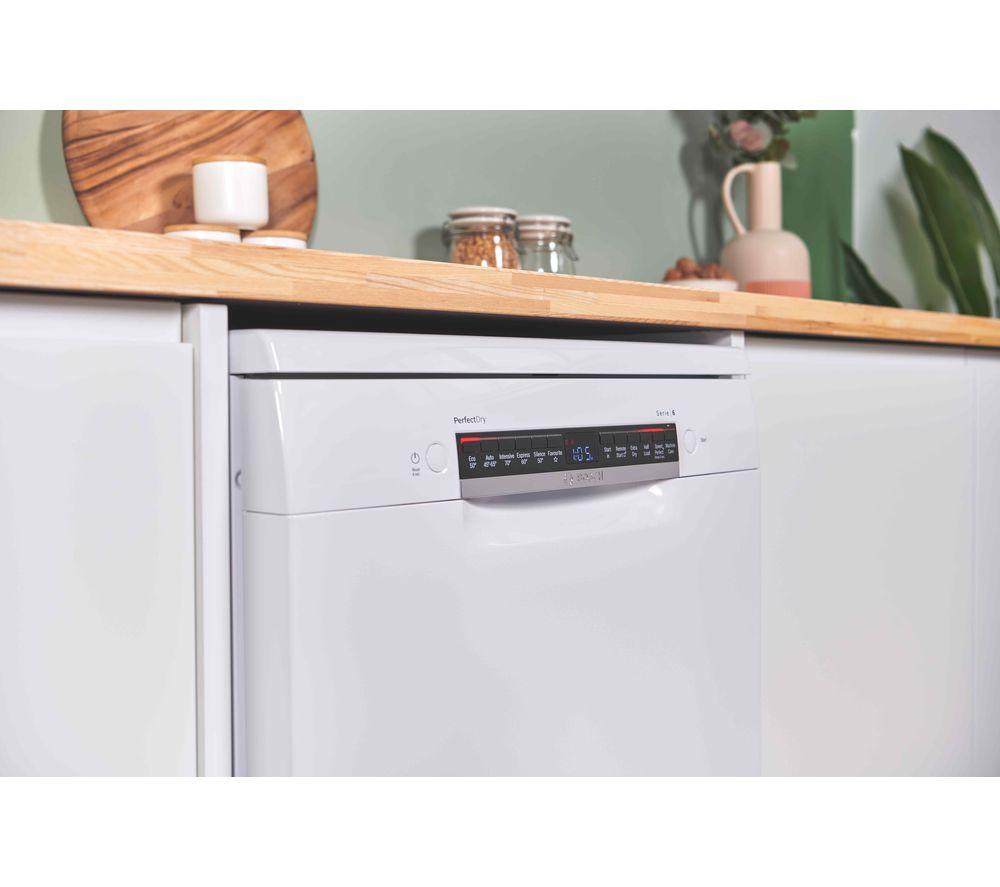 BOSCH Series 6 PerfectDry SMS6ZCW10G Full-size WiFi-enabled Dishwasher - White image number 18 of 21