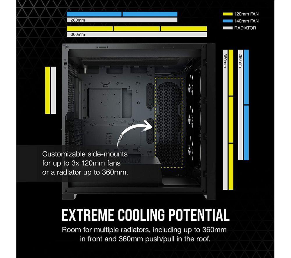 CORSAIR iCUE 5000X RGB ATX Mid-Tower PC Case - Black image number 5 of 6