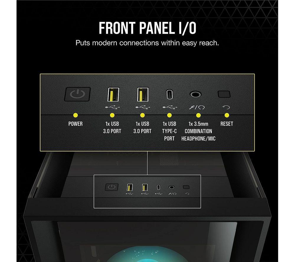 CORSAIR iCUE 5000X RGB ATX Mid-Tower PC Case - Black image number 6 of 6