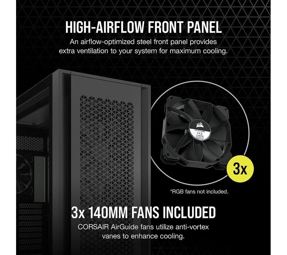 CORSAIR 7000D Airflow CC-9011218-WW ATX Full Tower PC Case - Black image number 8 of 8