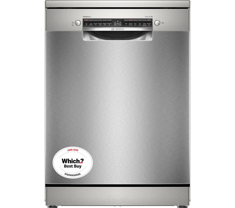 BOSCH Series 6 PerfectDry SMS6ZCI10G Full-size WiFi-enabled Dishwasher - Silver