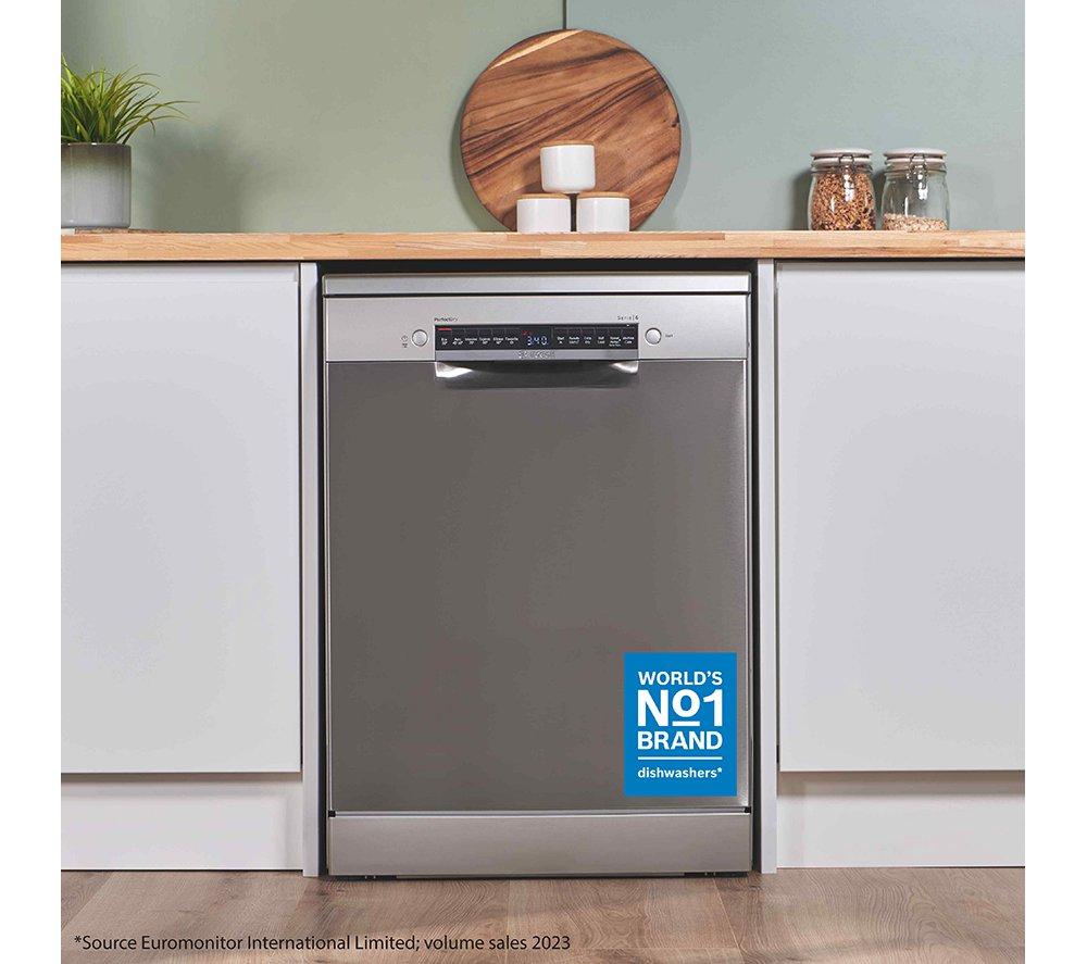BOSCH Series 6 PerfectDry SMS6ZCI10G Full-size WiFi-enabled Dishwasher - Silver image number 9 of 17