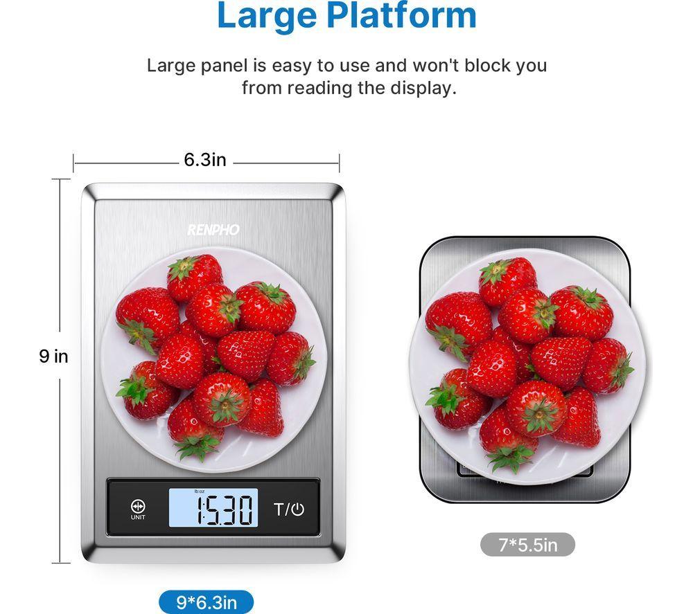 RENPHO Calibra 1 Smart Nutrition Scales - Stainless Steel image number 5 of 6