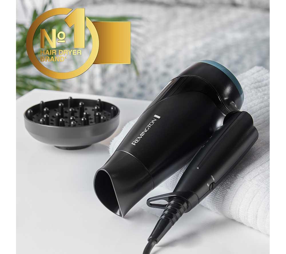 REMINGTON On The Go D1500 Compact Hair Dryer - Black image number 2 of 11