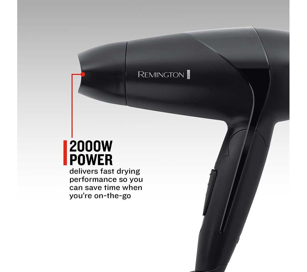 REMINGTON On The Go D1500 Compact Hair Dryer - Black image number 4 of 11