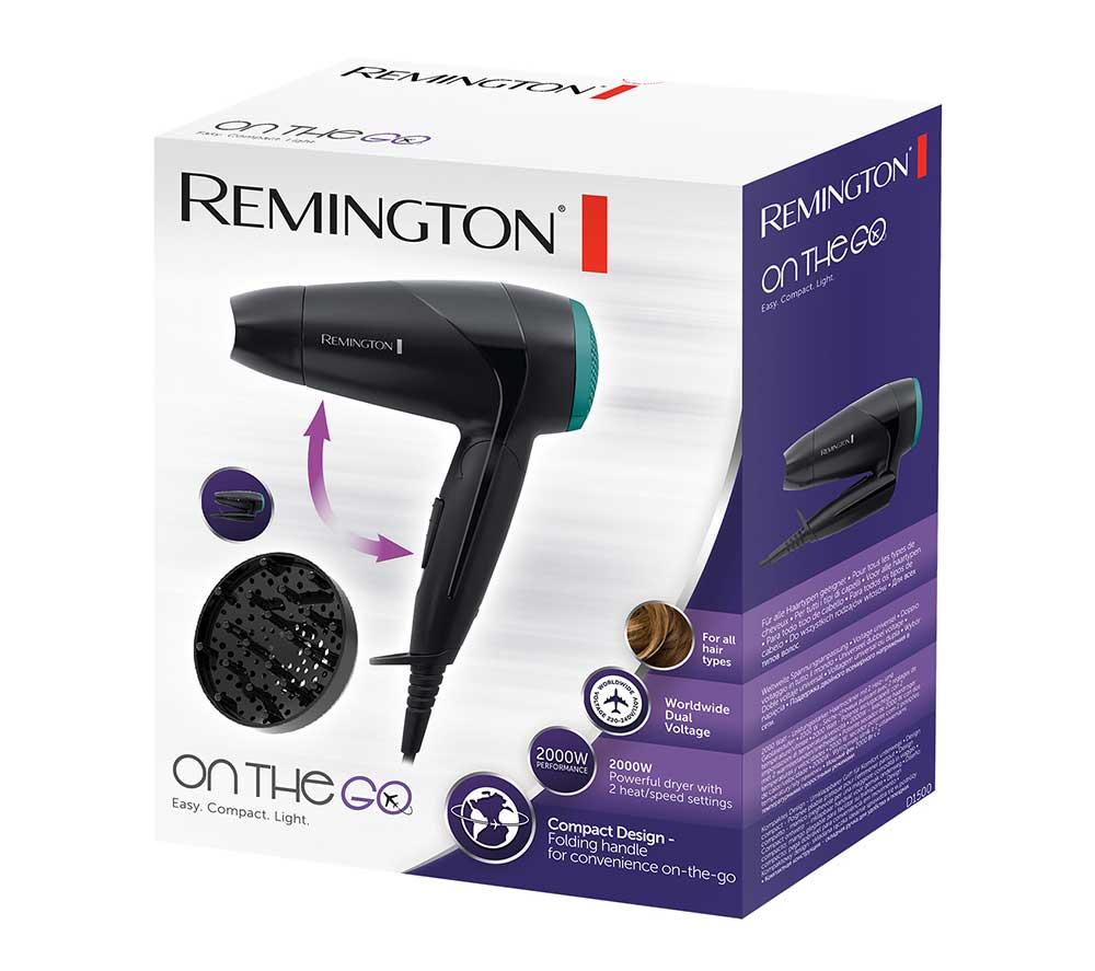 REMINGTON On The Go D1500 Compact Hair Dryer - Black image number 11 of 11