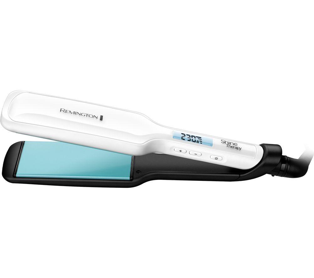 REMINGTON Shine Therapy S8550 Hair Straightener - White & Blue, White,Blue