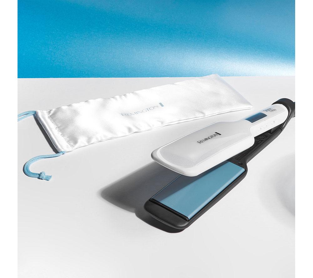 REMINGTON Shine Therapy S8550 Hair Straightener - White & Blue image number 5 of 9