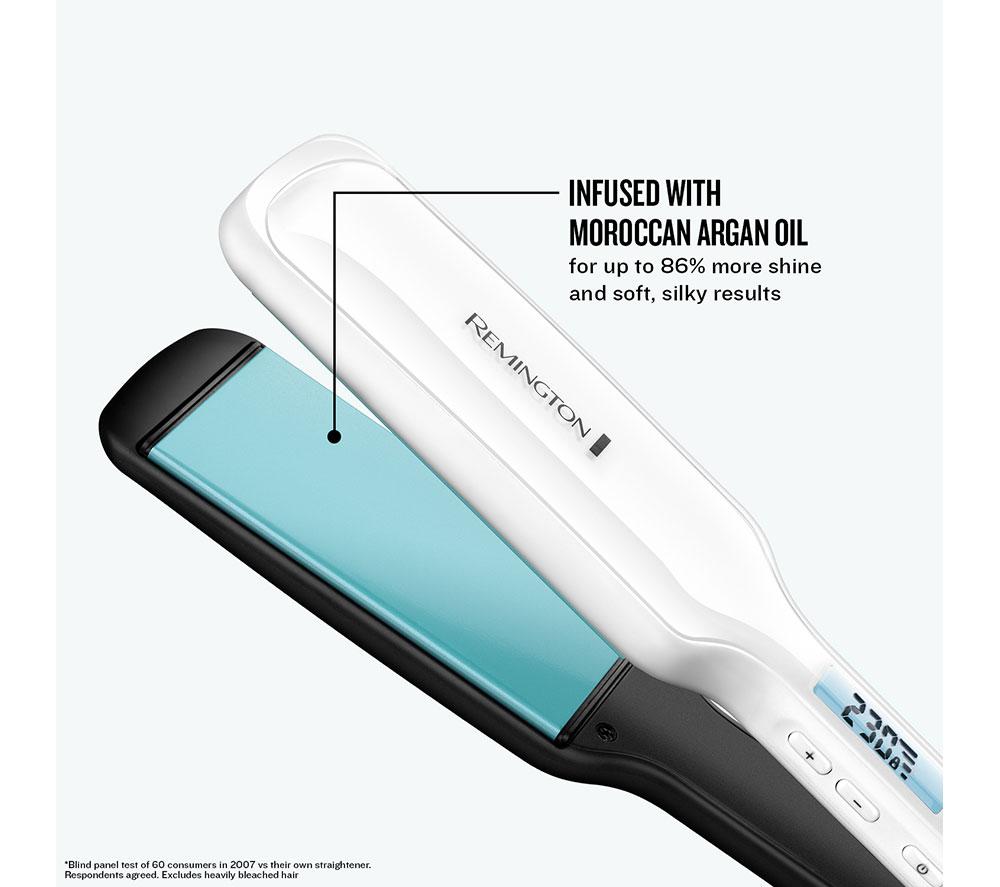 REMINGTON Shine Therapy S8550 Hair Straightener - White & Blue image number 6 of 9