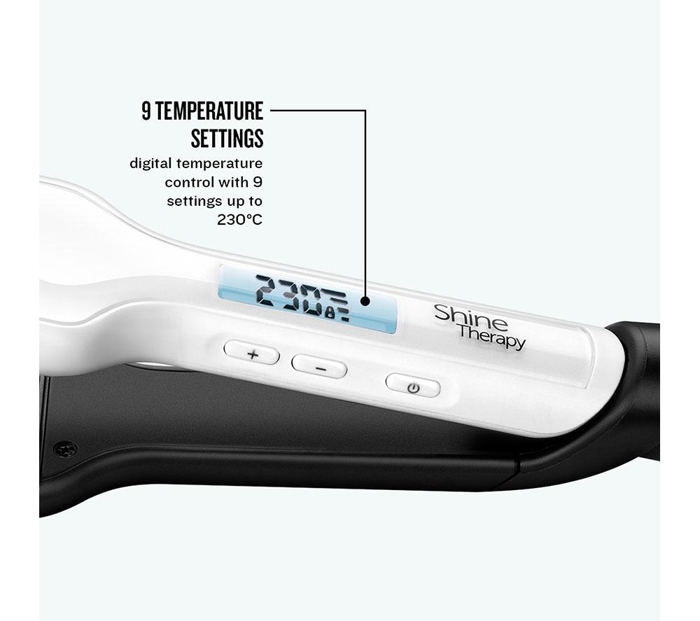 REMINGTON Shine Therapy S8550 Hair Straightener - White & Blue image number 7 of 9