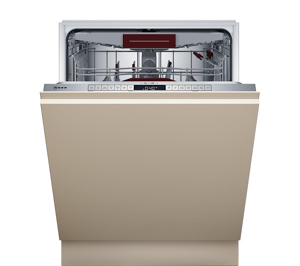 NEFF N70 S187ZCX03G Full-size Fully Integrated WiFi-enabled Dishwasher, Silver/Grey