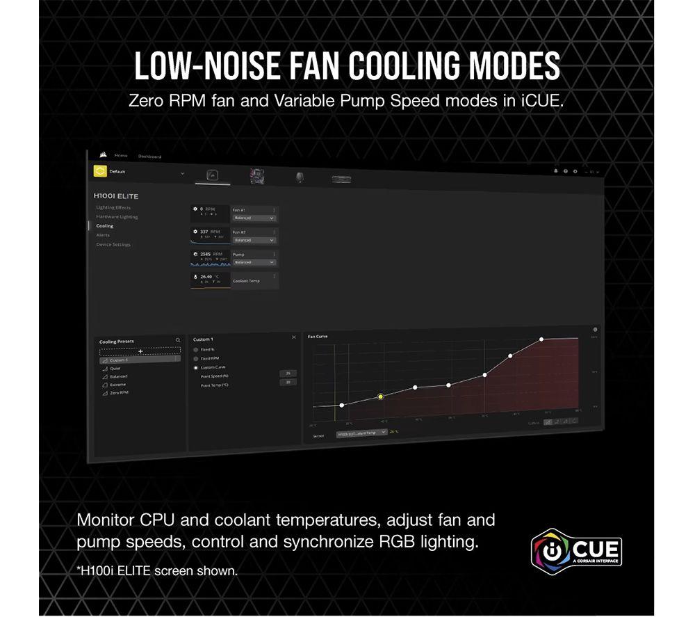 CORSAIR iCUE H115i RGB ELITE Liquid 280 mm CPU Cooler - RGB LED image number 5 of 5