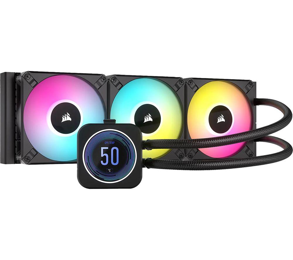 CORSAIR iCUE H150i ELITE LCD XT Liquid 360 mm CPU Cooler - RGB LED, Black