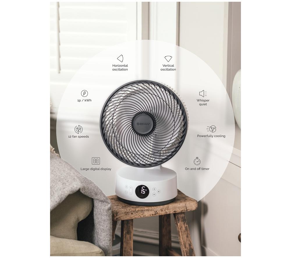 MEACO Sefte 10&rdquo; Table Air Circulator Fan - White image number 7 of 17