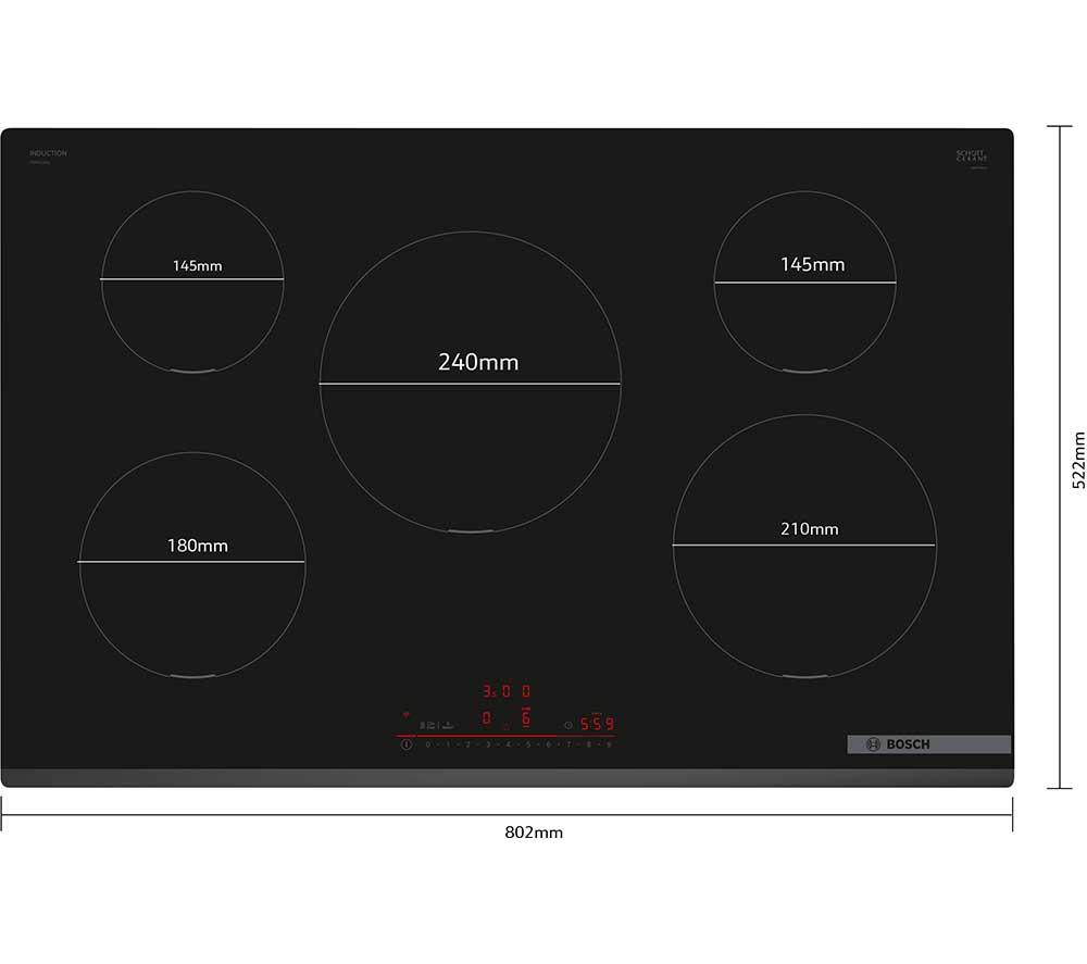 BOSCH Series 6 PIV831HB1E 80 cm Electric Induction Hob - Black image number 3 of 10