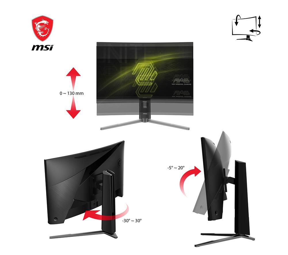 MSI MAG 27CQ6PF Quad HD 27" Curved VA LCD Gaming Monitor - Black image number 9 of 20