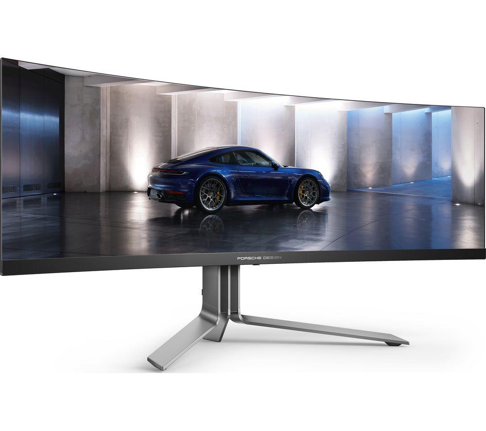 AOC PD49 5K Ultra HD 49" Curved Quantum Dot QD-OLED Gaming Monitor - Black image number 3 of 8