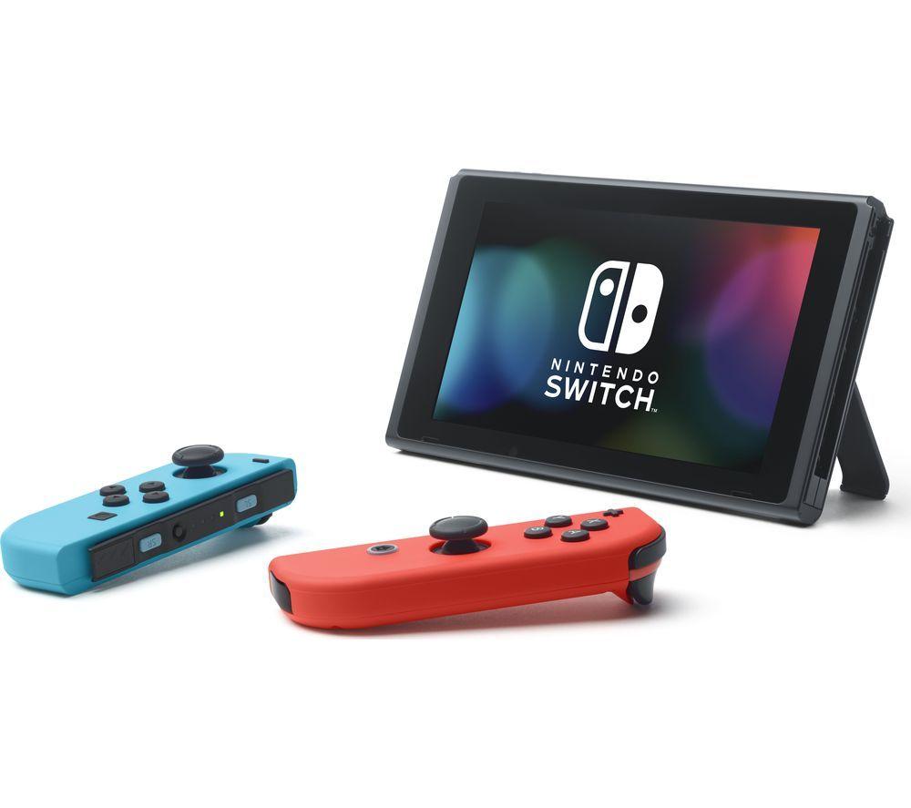 NINTENDO Switch (Neon Red and Blue) & Princess Peach: Showtime Bundle