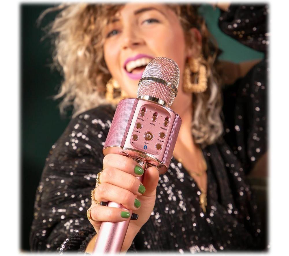 LENCO BMC-090 Bluetooth Karaoke Microphone - Pink image number 3 of 3