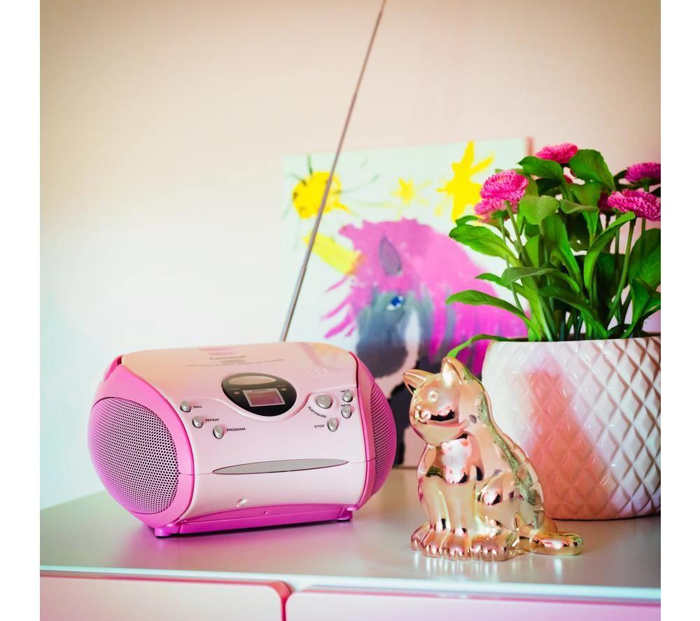 LENCO SCD-24 FM Boombox - Pink image number 10 of 12
